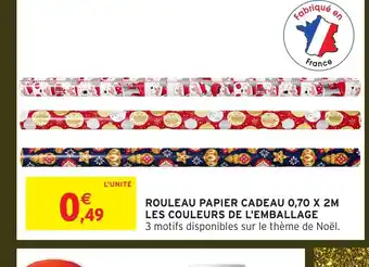 Intermarché Rouleau papier cadeau 0,70 x 2m les couleurs de l'emballage offre