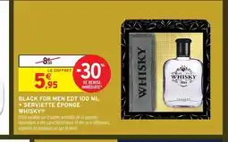 Intermarché WHISKY Black for men edt + serviette éponge offre