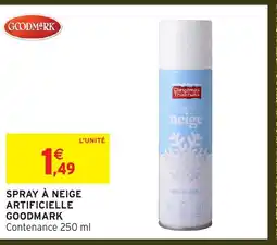 Intermarché GOODMARK Spray à neige artificielle offre