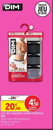 Intermarché DIM Lot de 3 boxers coton stretch offre