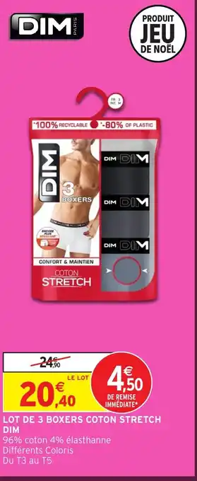 Intermarché DIM Lot de 3 boxers coton stretch offre