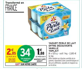 Intermarché YOPLAIT Yaourt perle de lait offre découverte vanille offre