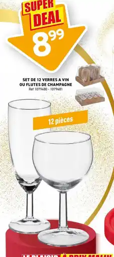 Trafic Set de 12 verres a vin ou flutes de champagne offre