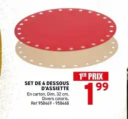 Trafic Set de 4 dessous d'assiette offre