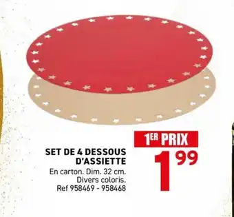 Trafic Set de 4 dessous d'assiette offre