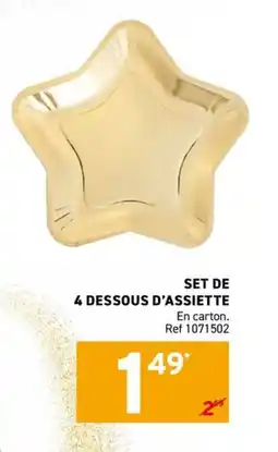 Trafic Set de 4 dessous d'assiette offre