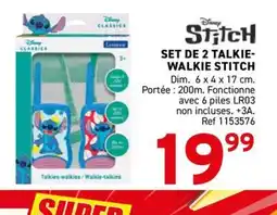 Trafic Set de 2 talkie- walkie stitch offre