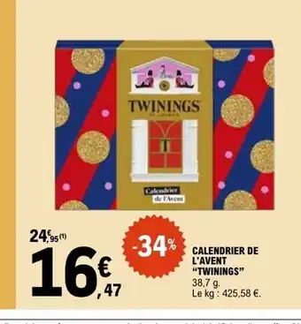 E.Leclerc TWININGS Calendrier de l'avent offre