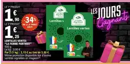 E.Leclerc LA FERME PARTHIOT Lentilles vertes offre