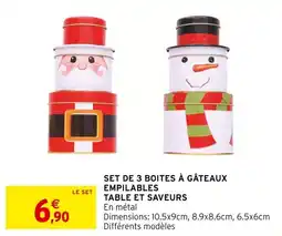Intermarché Set de 3 boites à gâteaux empilables table et saveurs offre