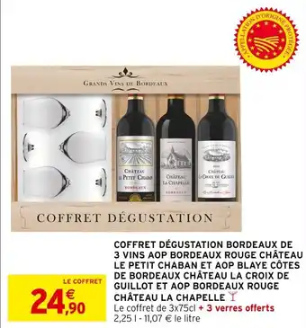 Intermarché Coffret dégustation bordeaux de 3 vins offre