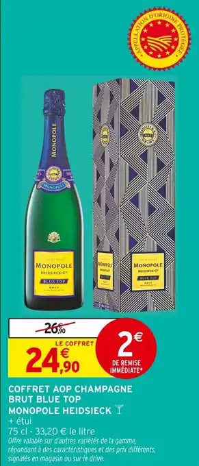 Intermarché Coffret aop champagne brut blue top monopole heidsieck offre