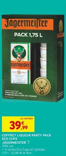 Intermarché Coffret liqueur party pack eco cups jägermeister offre