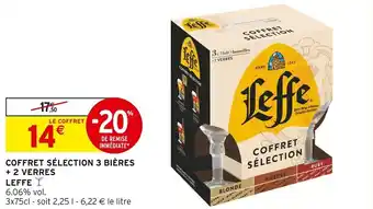 Intermarché Coffret sélection 3 bières + 2 verres leffe offre