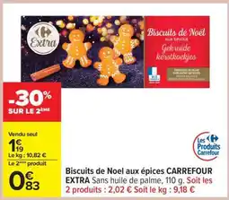 Carrefour Biscuits de Noel aux épices CARREFOUR EXTRA offre