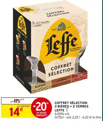 Intermarché Leffe coffret sélection 3 bières + 2 verres offre