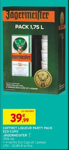 Intermarché Jägermeister coffret liqueur party pack eco cups offre