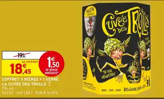 Intermarché La cuvée des trolls coffret 5 bières + 1 verre offre
