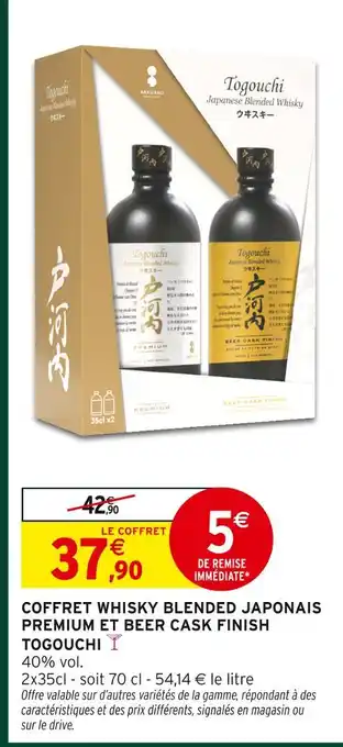 Intermarché Togouchi coffret whisky blended japonais premium et beer cask finish offre