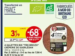 Intermarché Crêperie de guerlédan 4 galettes bio tro breizh offre