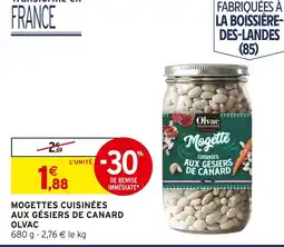 Intermarché Olvac mogettes cuisinées aux gésiers de canard offre