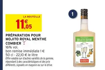Intermarché Combier préparation pour mojito royal menthe offre