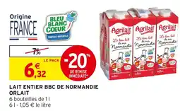 Intermarché Agrilait lait entier bbc de normandie offre
