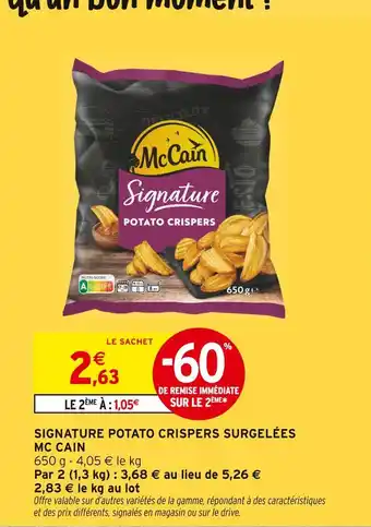 Intermarché Mccain signature potato crispers surgelées offre