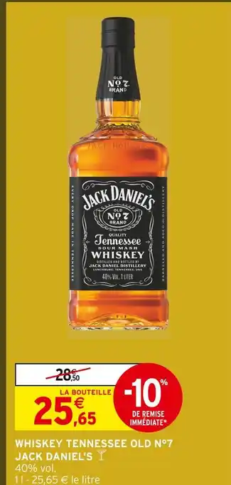 Intermarché Jack daniel's whiskey tennessee old no.7 offre