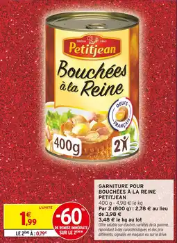 Intermarché Petitjean bouchées à la reine offre