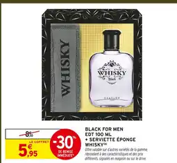 Intermarché Evaflor black for men edt 100 ml + serviette éponge whisky offre
