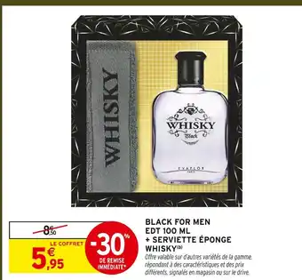 Intermarché Evaflor black for men edt 100 ml + serviette éponge whisky offre