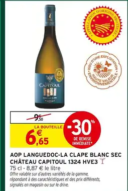 Intermarché Château capitoul aop languedoc-la clape blanc sec 1324 hve3 offre