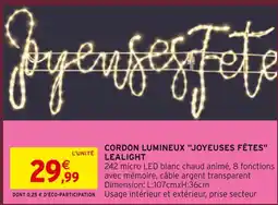 Intermarché Lealight cordon lumineux joyeuses fêtes offre