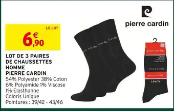 Intermarché Pierre cardin lot de 3 paires de chaussettes homme offre