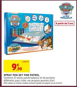 Intermarché Paw patrol spray pen set offre