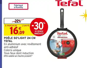 Intermarché Tefal poêle so'light 24 cm offre