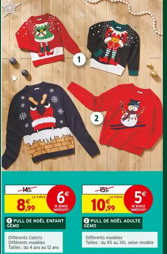 Intermarché Gémo pull de noël enfant offre