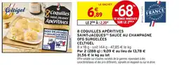 Intermarché Express Celtigel 8 coquilles saint-jacques apéritives sauce au champagne ofg surgelées offre
