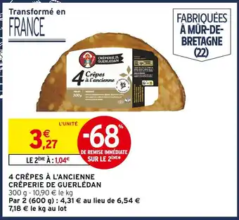Intermarché Express Crêperie de guerlédan 4 crêpes à l'ancienne offre