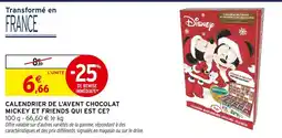 Intermarché Express Disney calendrier de l'avent chocolat mickey et friends offre