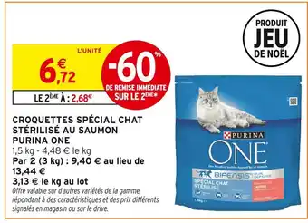 Intermarché Express Purina one croquettes spécial chat stérilisé au saumon offre