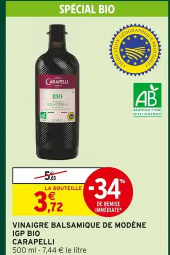 Intermarché Express Carapelli vinaigre balsamique de modène igp bio offre