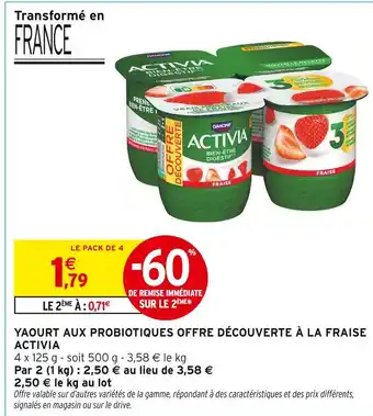 Intermarché Express Danone activia bien-être digestif fraise offre
