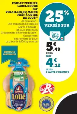 U Express Poulet fermier label rouge igp volailles du maine prêt à cuire de loué offre