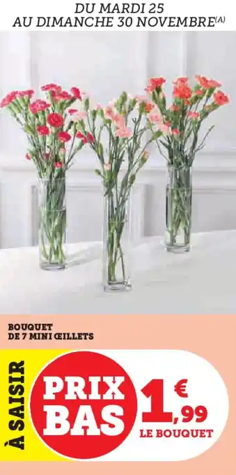 U Express Bouquet de 7 mini ceillets offre