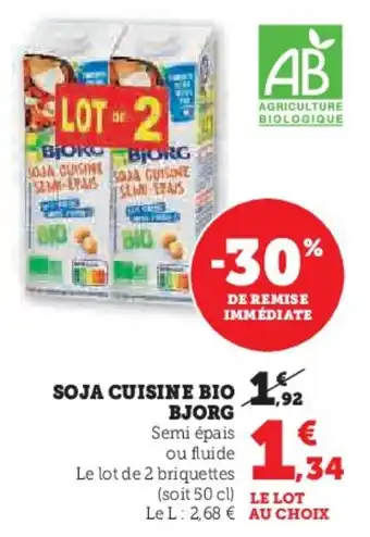 U Express Soja cuisine bio bjorg offre