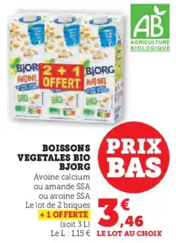 U Express Boissons vegetales bio bjorg offre