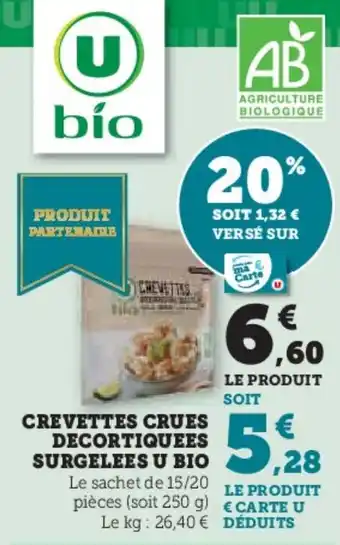 U Express Crevettes crues decortiquees surgelees u bio offre