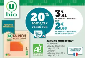 U Express Saumon fume u bio offre